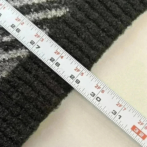 Prana Celandine Cardigan Wrap Sweater Wool Knit Grey Black Print Size Medium - Picture 14 of 16